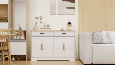 Farmhouse Buffet Cabinet with Drawers and Doors