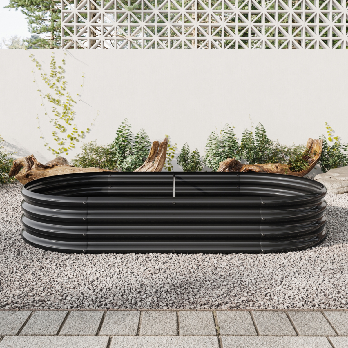 Streamdale Furniture Large Metal Oval Raised Garden Bed