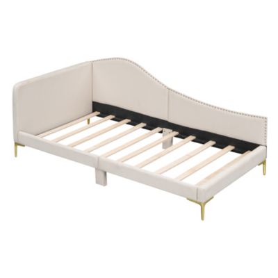 Streamdale Twin Size Upholstered Daybed With Headboard And Armrest, Support Legs