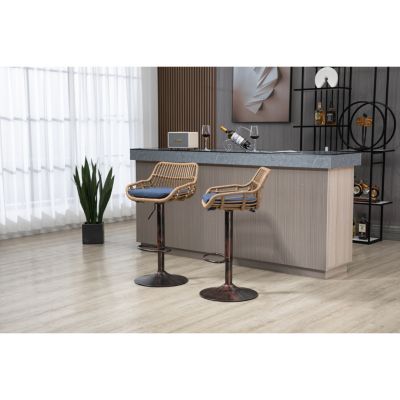 Streamdale Adjustable Bar Stools Set with Footrest