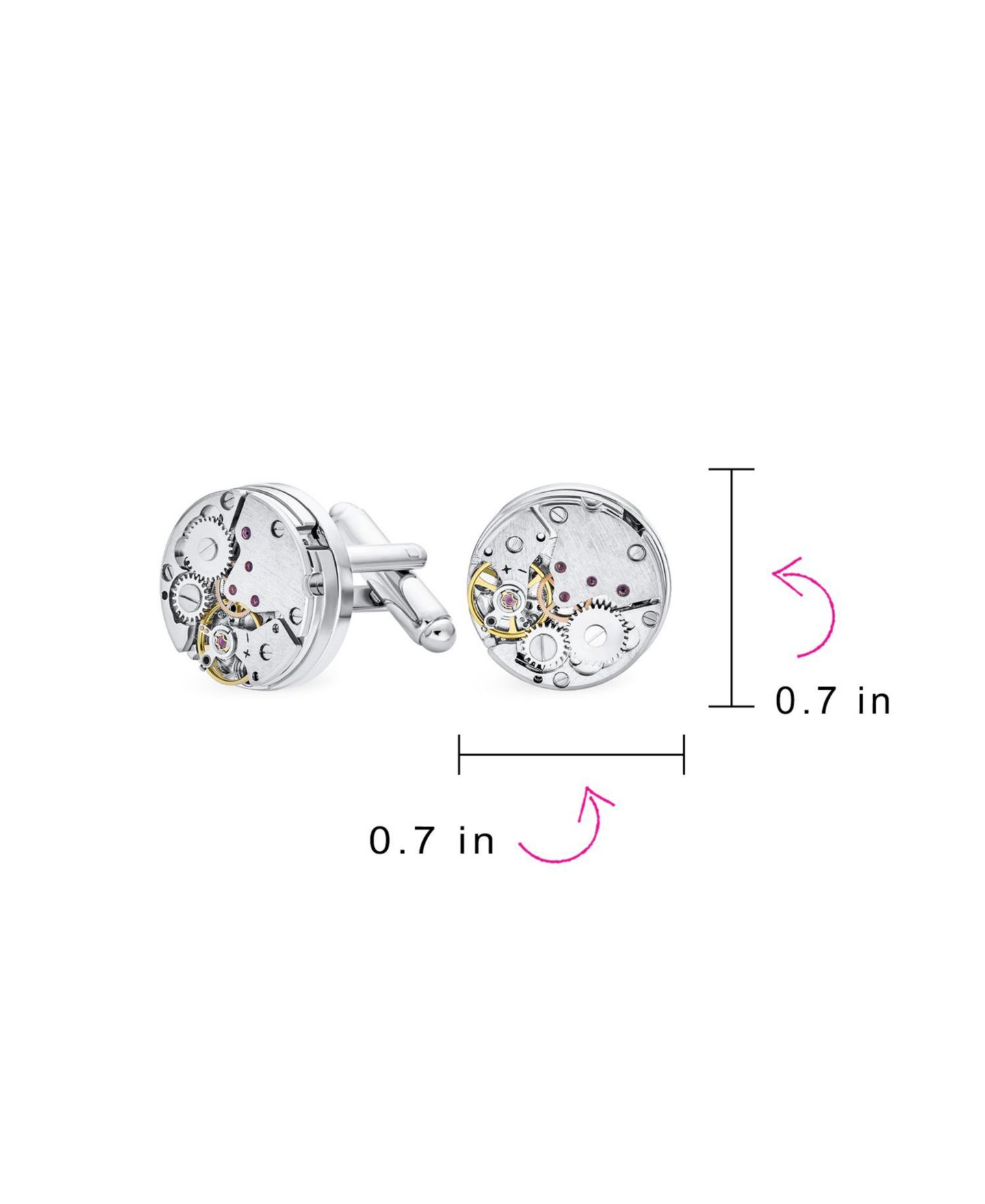 Мужские запонки Bling Jewelry Steampunk Gear Wheel Cufflinks 2-Piece Set, цвет: Разноцветный, вариант 1 — фото 4
