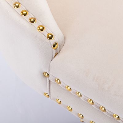 Streamdale Golden Velvet Swivel Barstools with Adjustable Height