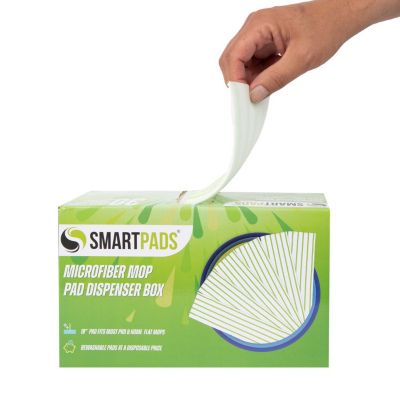 Smart Pads - Reusable Microfiber Mop Pad Refills (Box of 30), Color Options, 18"