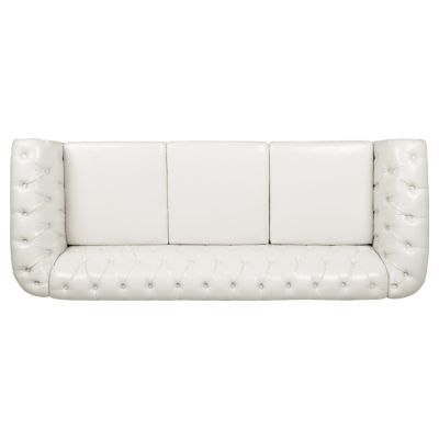 84.65" Rolled Arm Chesterfield 3 Seater Sofa