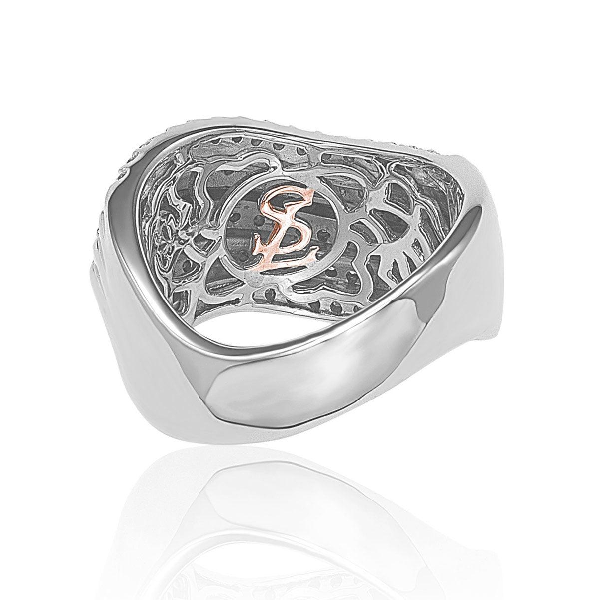 Suzy Levian New York Suzy Levian Sterling Silver Cubic Zirconia Pave Tiered Curved Ring