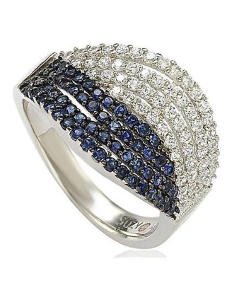 Sterling Silver Cubic Zirconia Pave Weaving Ring