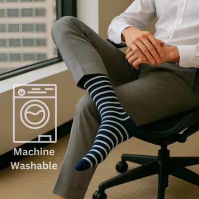 Men's Dress Socks 6 Pair Crew Sock Cotton Dress Socks for Men Solid Ribbed Argyle Pattern Multicolor Fun Designs