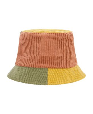 Women's Colorblock Corduroy Bucket Hat - Stylish and Trendy Headwear