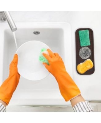 Silicone Sponge Holder for Kitchen Sink - Flexible Multipurpose Soap Tray