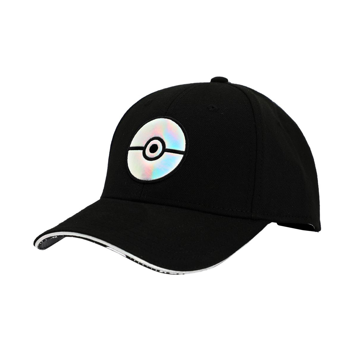 Men's Pokemon Adult Holographic Pu Pokeball Black Elite Flex Hat&#x2026; - Multicolored