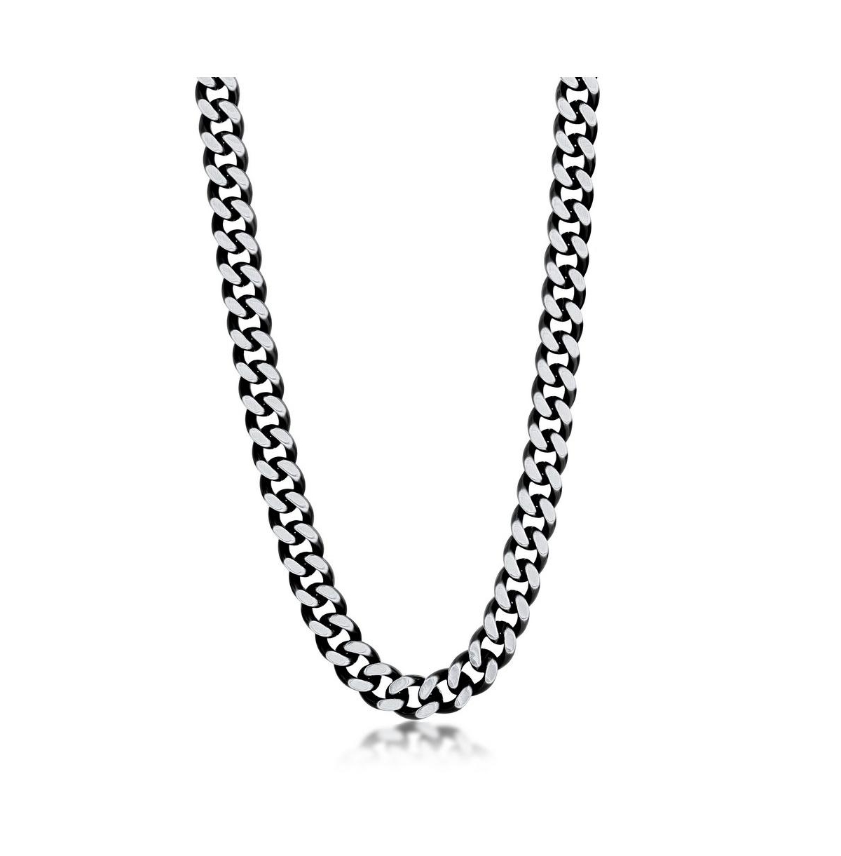 Stainless Steel Cuban Chain Necklace - Black