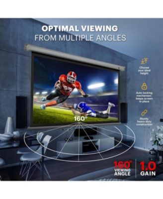 92" Manual Pull Down Projector Screen, Large 16:9 Retractable Projector Screen