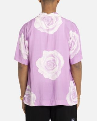 Men's Rose Bunch Button Up Shirt - XXXLarge, Light/Pastel Purple