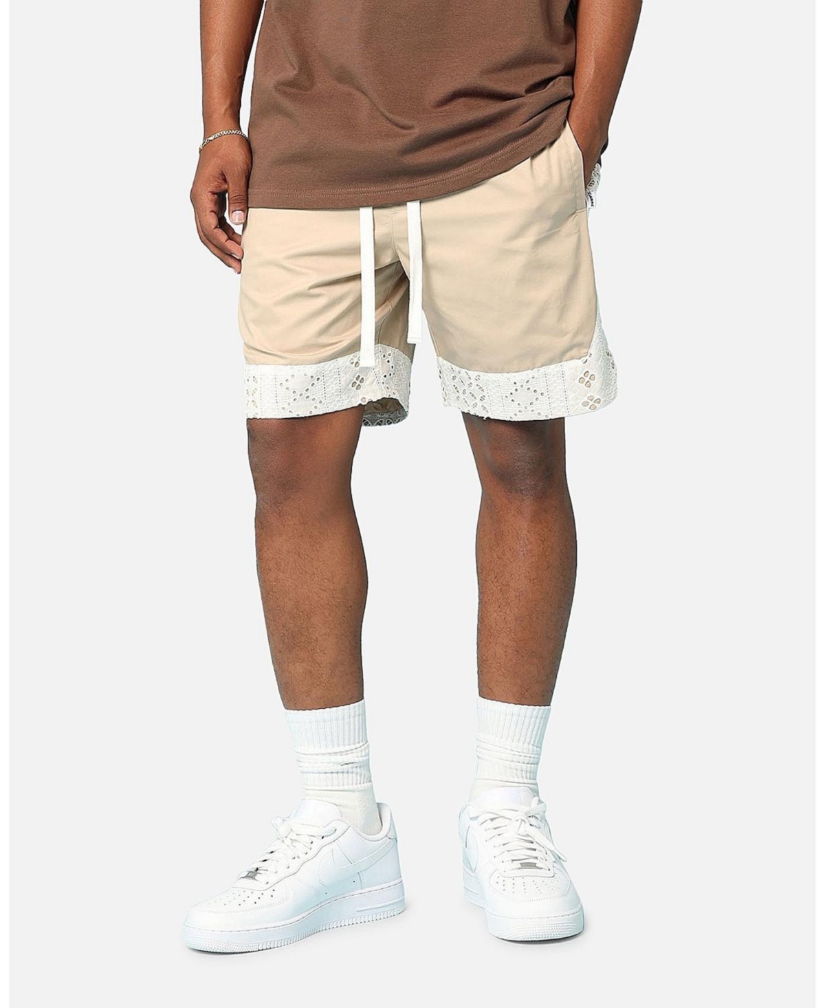 Men's Bandana Lace Shorts - XXXLarge, Beige/Khaki - Stone