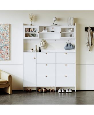  Multifunctional Shoe Cabinet with Storage & 6 Drawers