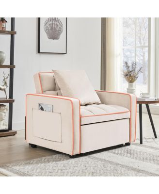 3-in-1 Creamy Modern Chair Bed