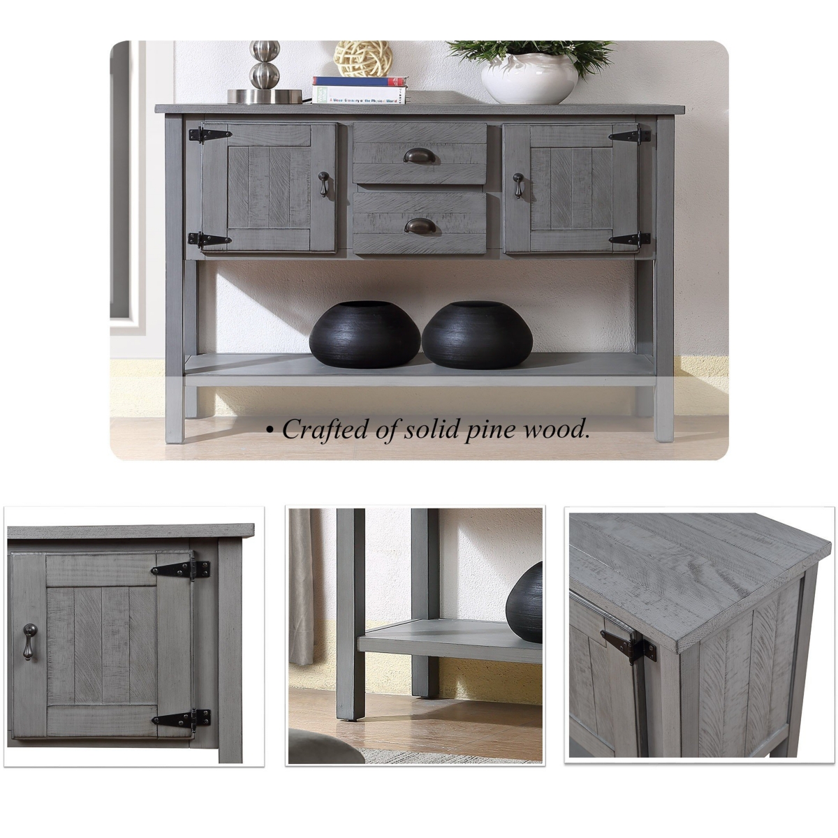 Streamdale 48" Solid Wood Console Table with 3 Drawers