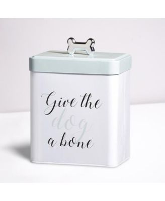 Marley Metal Treats Storage Canister w/ Bone Design Lid, 96 oz., White Green Black