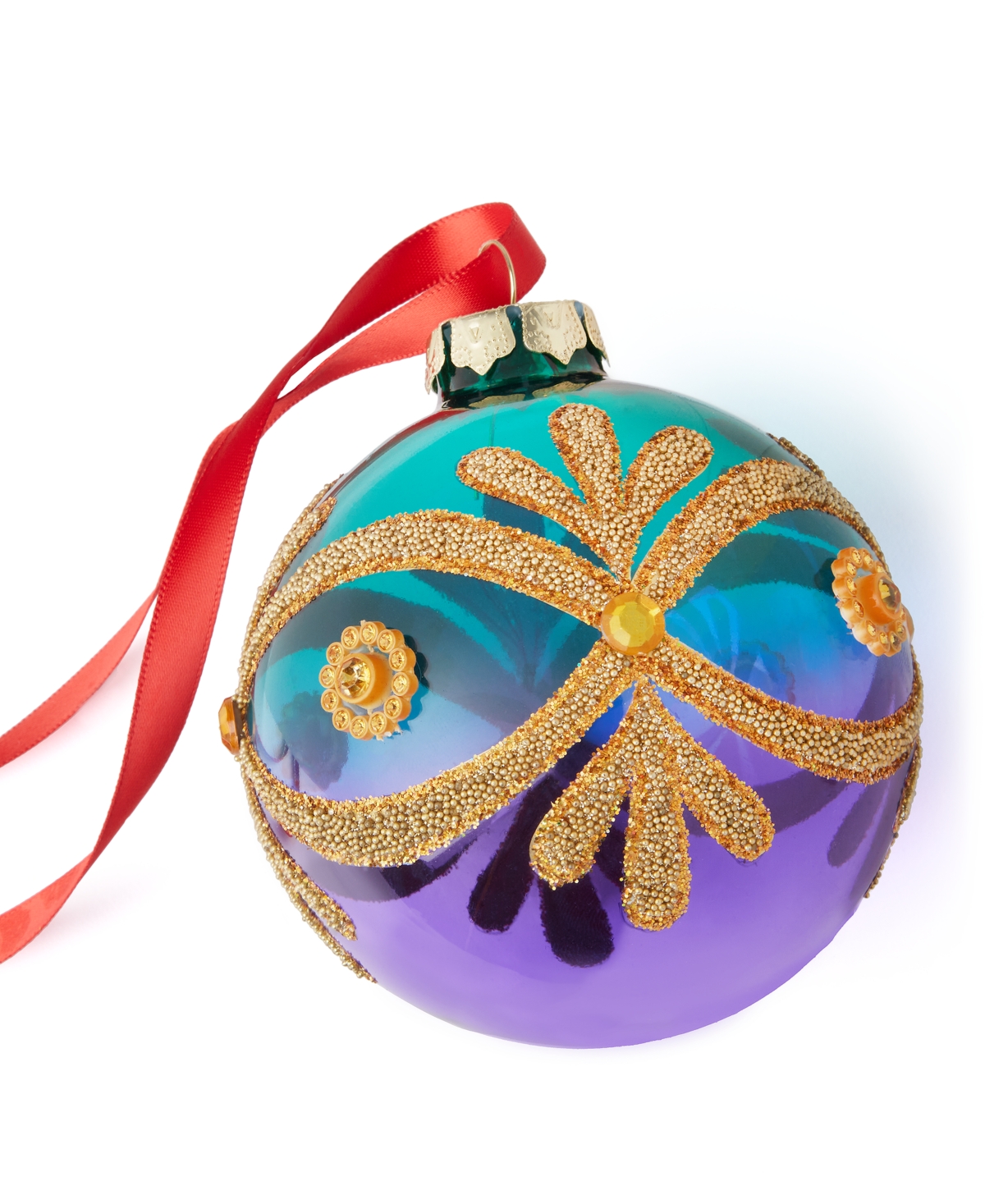 Holiday Lane Jewel Tones Decorated Blue & Purple Ornament, Exclusively at Macy's