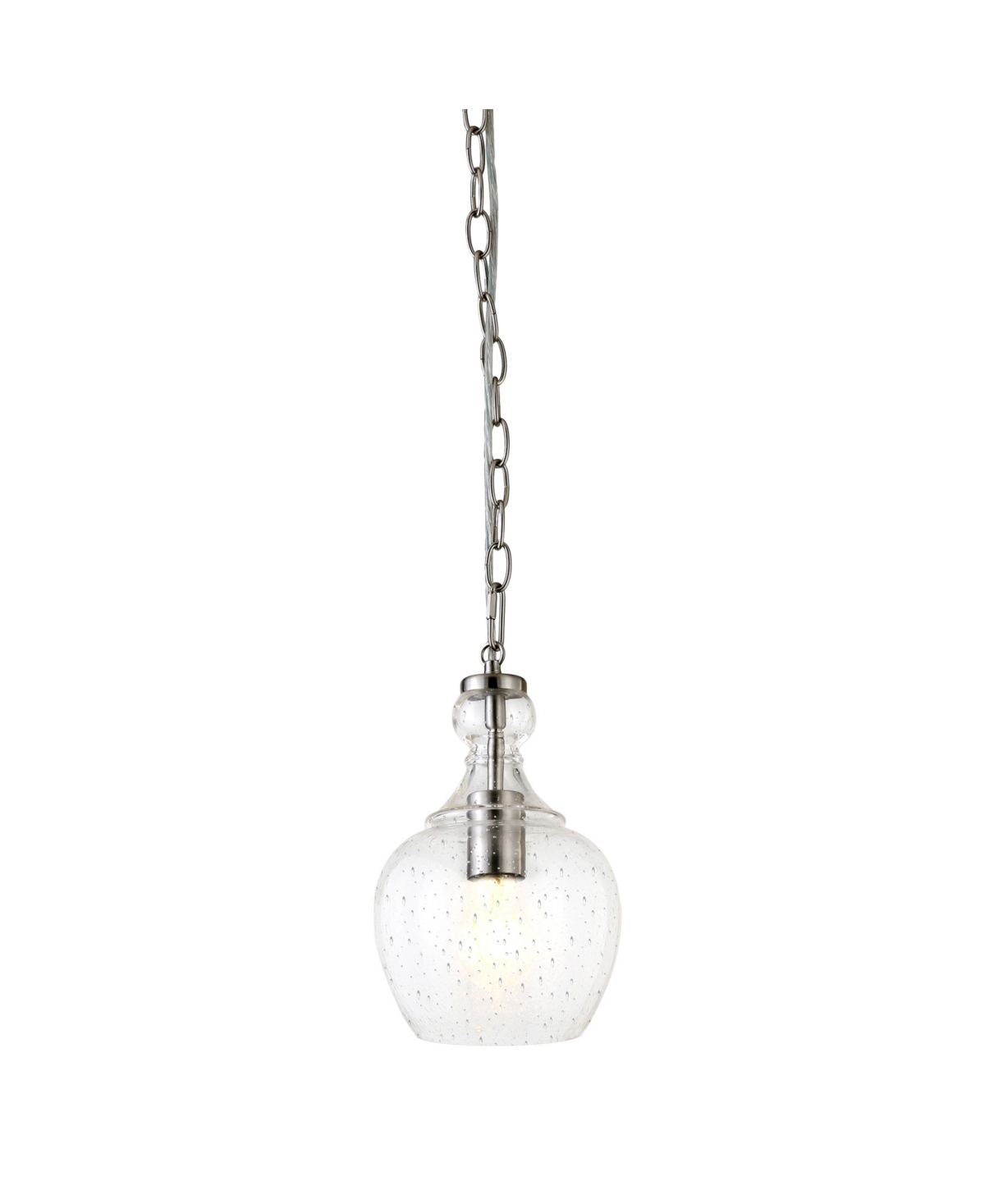 Hudson & Canal Verona 7" Wide Pendant With Glass Shade In Brushed Nickel