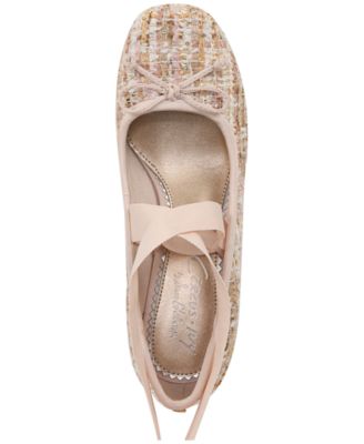  Della Lace-Up Block-Heel Ballet Pumps