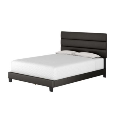 Piedmont Leatherette Upholstered Platform Bed Frame with Adjustable Headboard - No Box Spring Required