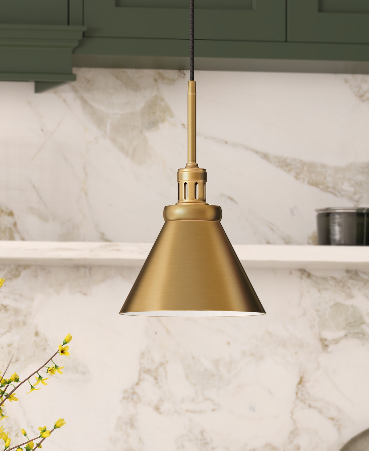 Hudson & Canal Zeno Pendant In Brass