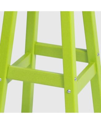 29" HDPE Outdoor Patio Square Bar Stools (Set of 3)