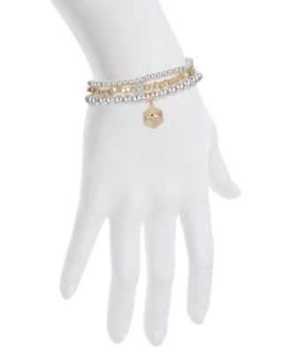 Cubic Zirconia and Crystal Fireball Evil Eye Beaded Stretch Bracelet Set