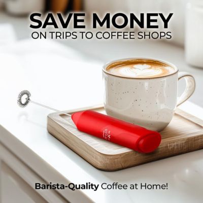 Powerful Handheld Mini FrothMate Milk Frother Stainless Steel - No Stand