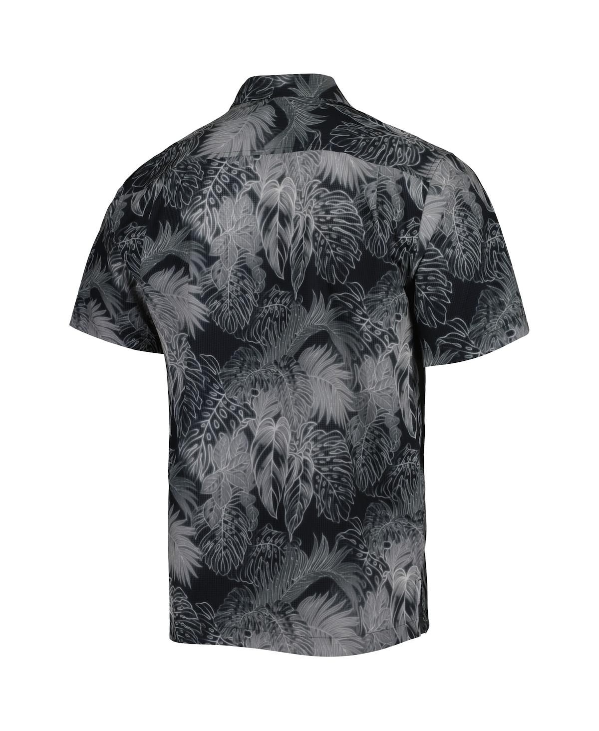 Tommy Bahama Men's Black Atlanta Falcons Coast Luminescent Fronds Camp Islandzone Button-up Shirt In Black