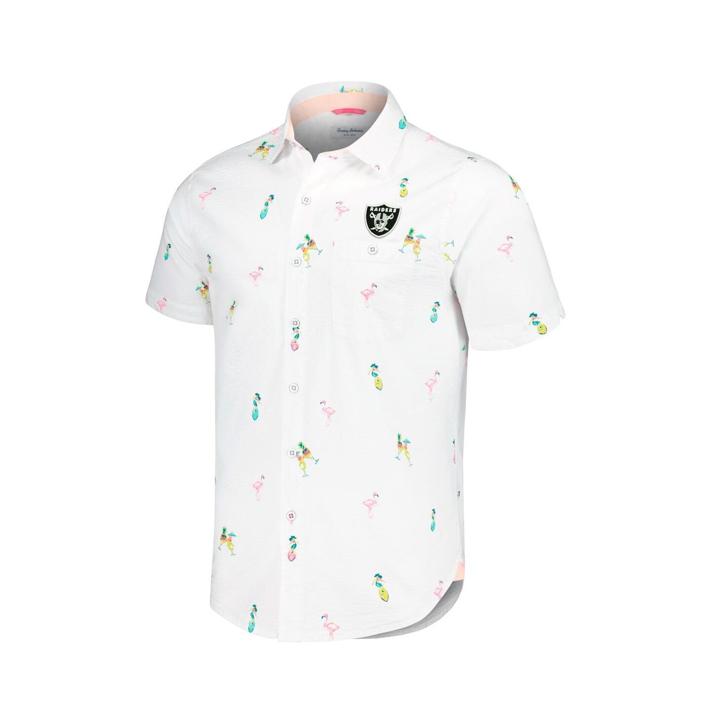 Мужская рубашка Tommy Bahama Las Vegas Raiders Nova Wave Flocktail Button-Up — фото 3