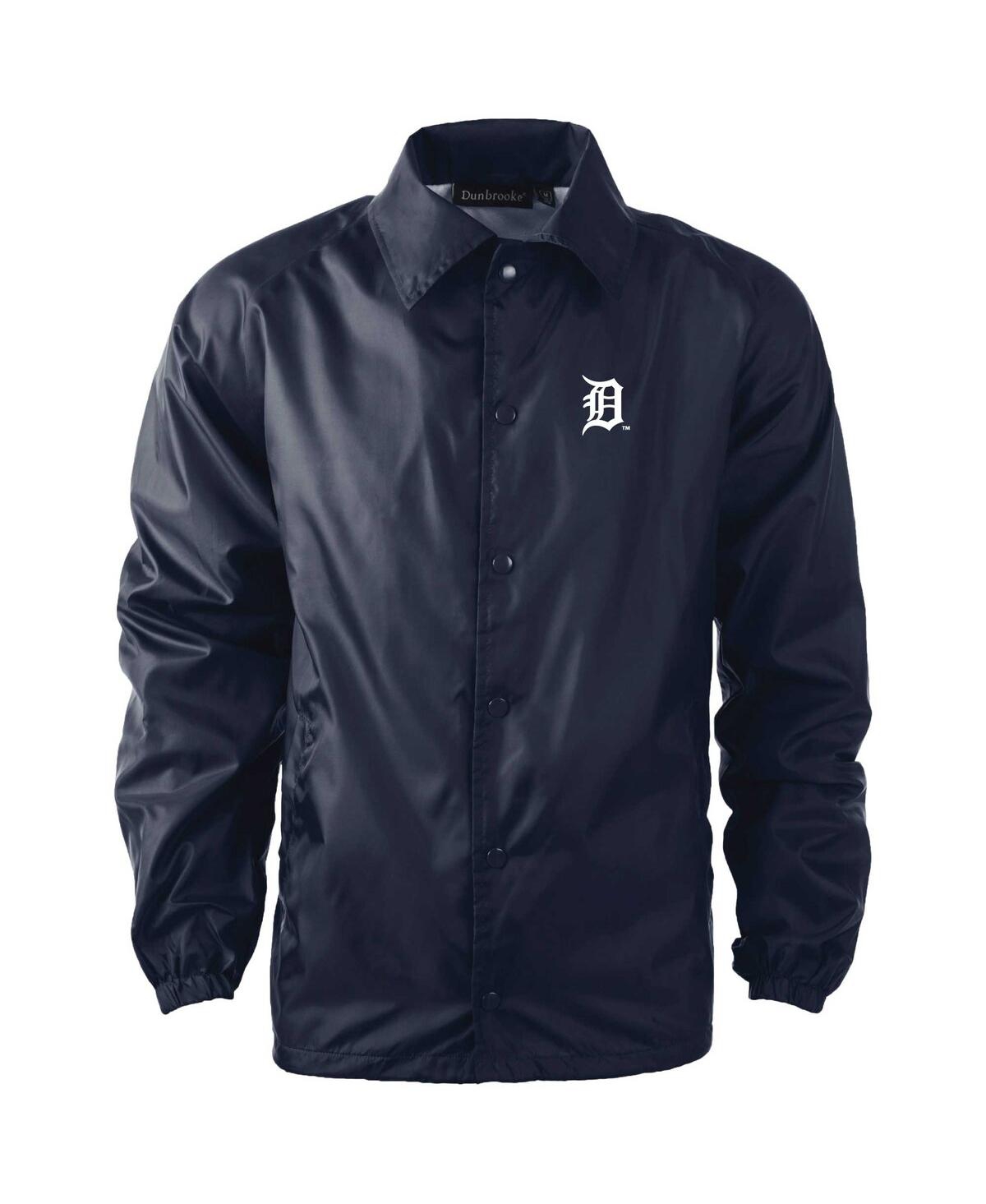 Dunbrooke Men's Navy Detroit Tigers Coach's Raglan Full-snap Windbreaker Jacket In Blue