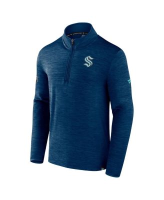 Men's Deep-Sea Seattle Kraken Authentic Pro Quarter-Zip Pullover Top