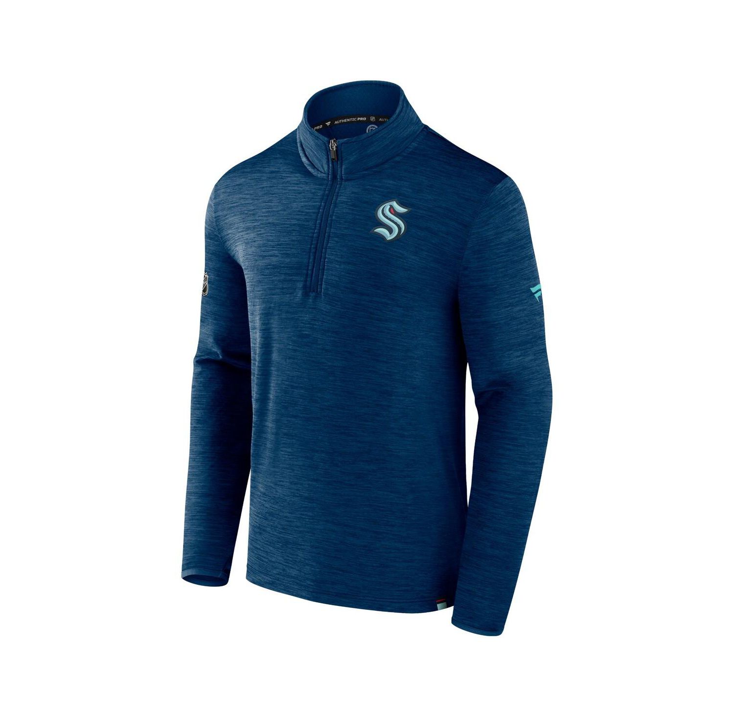 Men's Deep-Sea Seattle Kraken Authentic Pro Quarter-Zip Pullover Top