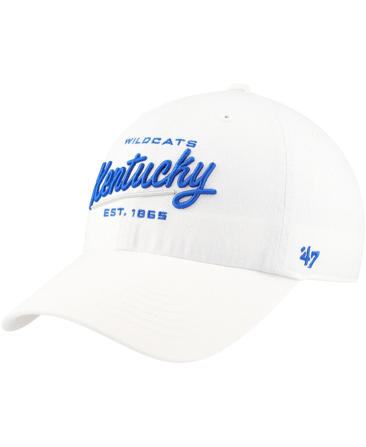 47 Brand Women's White Kentucky Wildcats Sidney Clean Up Adjustable Hat In White