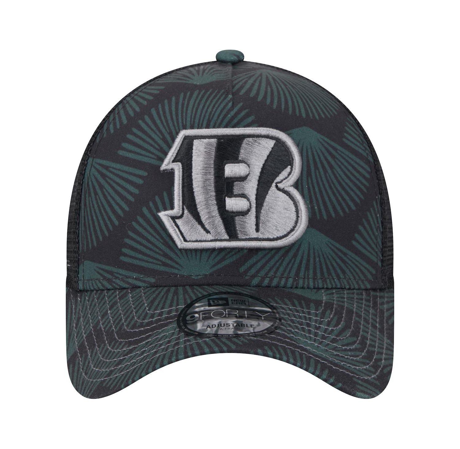 Men's Black Cincinnati Bengals Agave Trucker 9FORTY Adjustable Hat