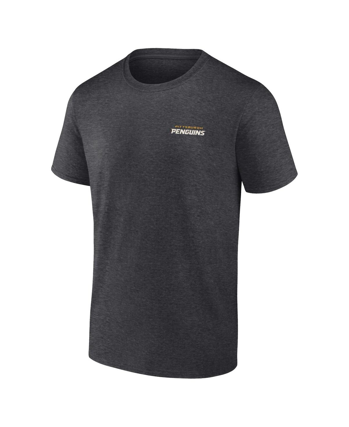 Fanatics Men'sPittsburgh Penguins Backbone T-Shirt - Heather Charcoal