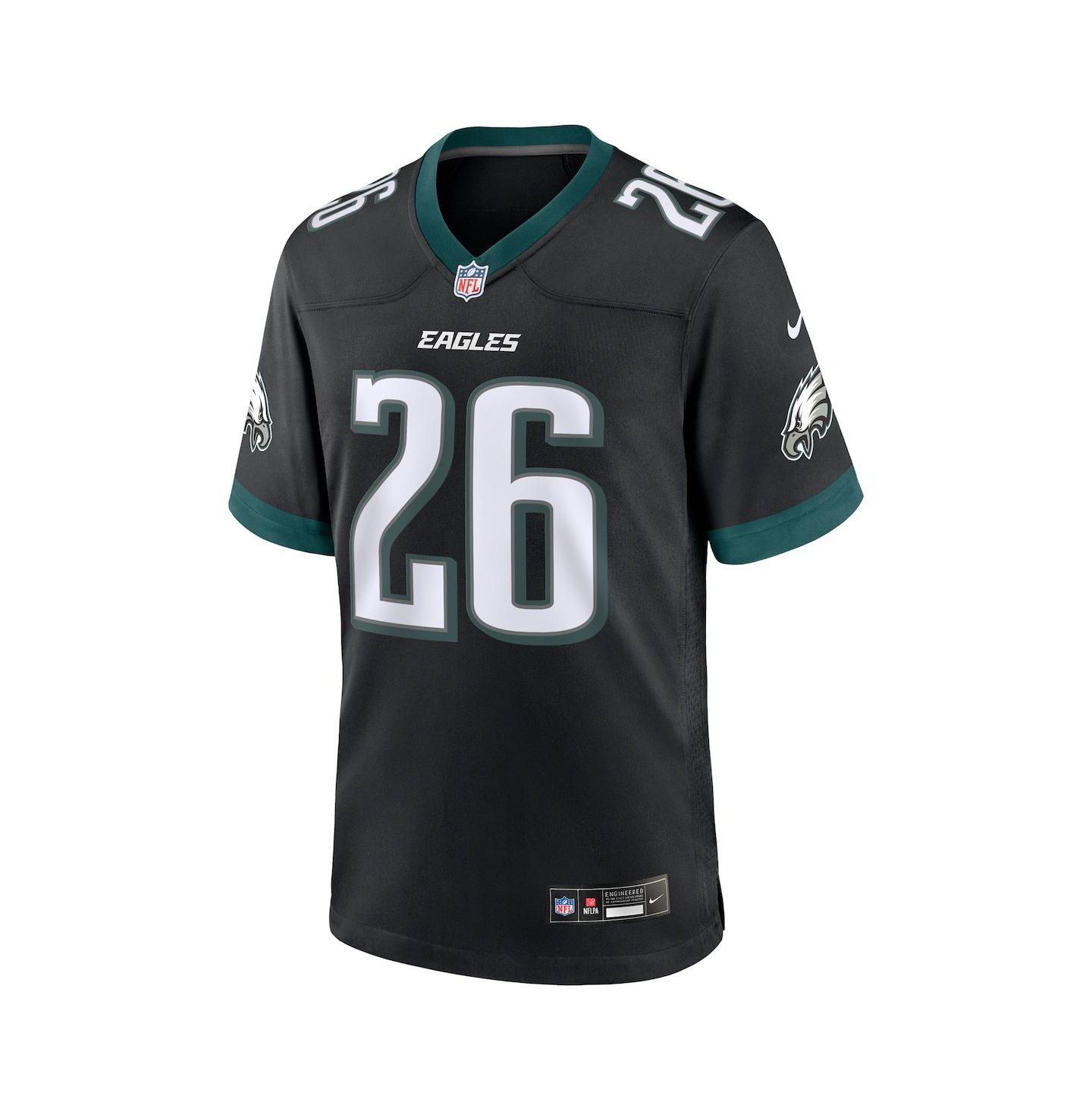 Мужской топ Nike Saquon Barkley Philadelphia Eagles Alternate Game Jersey, цвет: Чёрный — фото 2