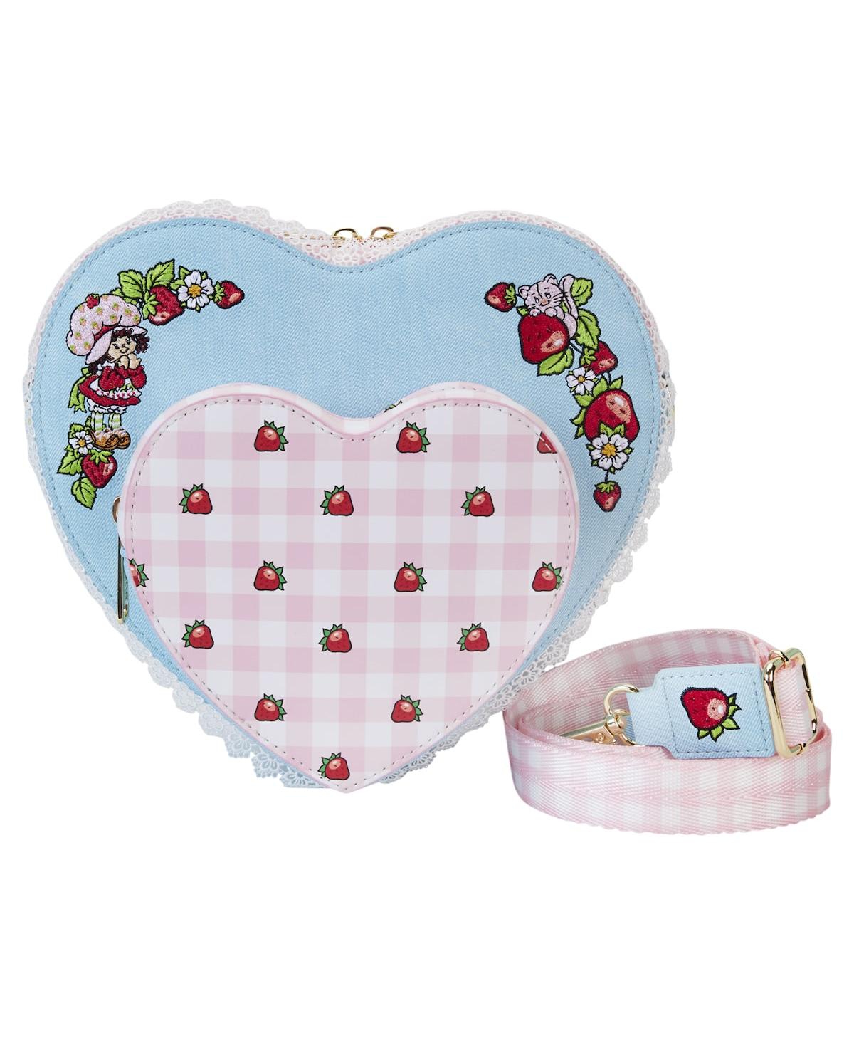 Loungefly Strawberry Shortcake Denim Heart-shaped Figural Crossbody Bag In No Color