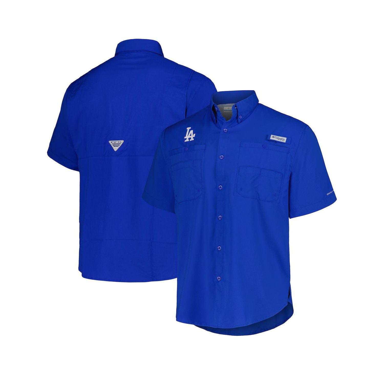 Men's Royal Los Angeles Dodgers Tamiami Omni-Shade Button-Down Shirt