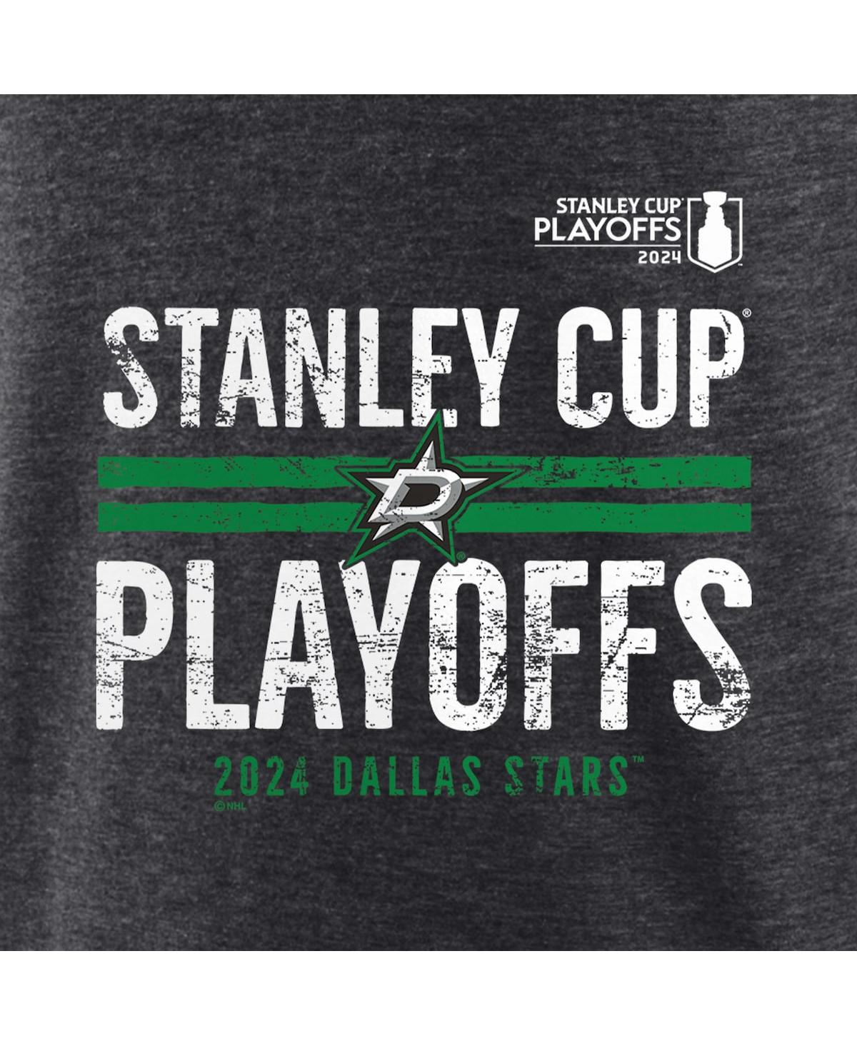 Fanatics Men'sDallas Stars 2024 Stanley Cup Playoffs Crossbar Tri-Blend T-Shirt - Heather Charcoal