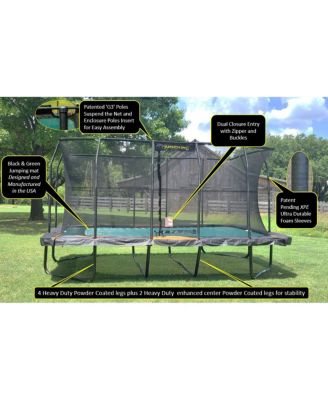 Pro-Series Rectangular Trampoline 10ft x 18ft - Double the Springs, Patented V-shaped Spring Arrangement, Comfort Weave Jumping Surface