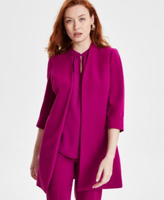 Kasper - Petite Open-Front Crepe Topper Jacket