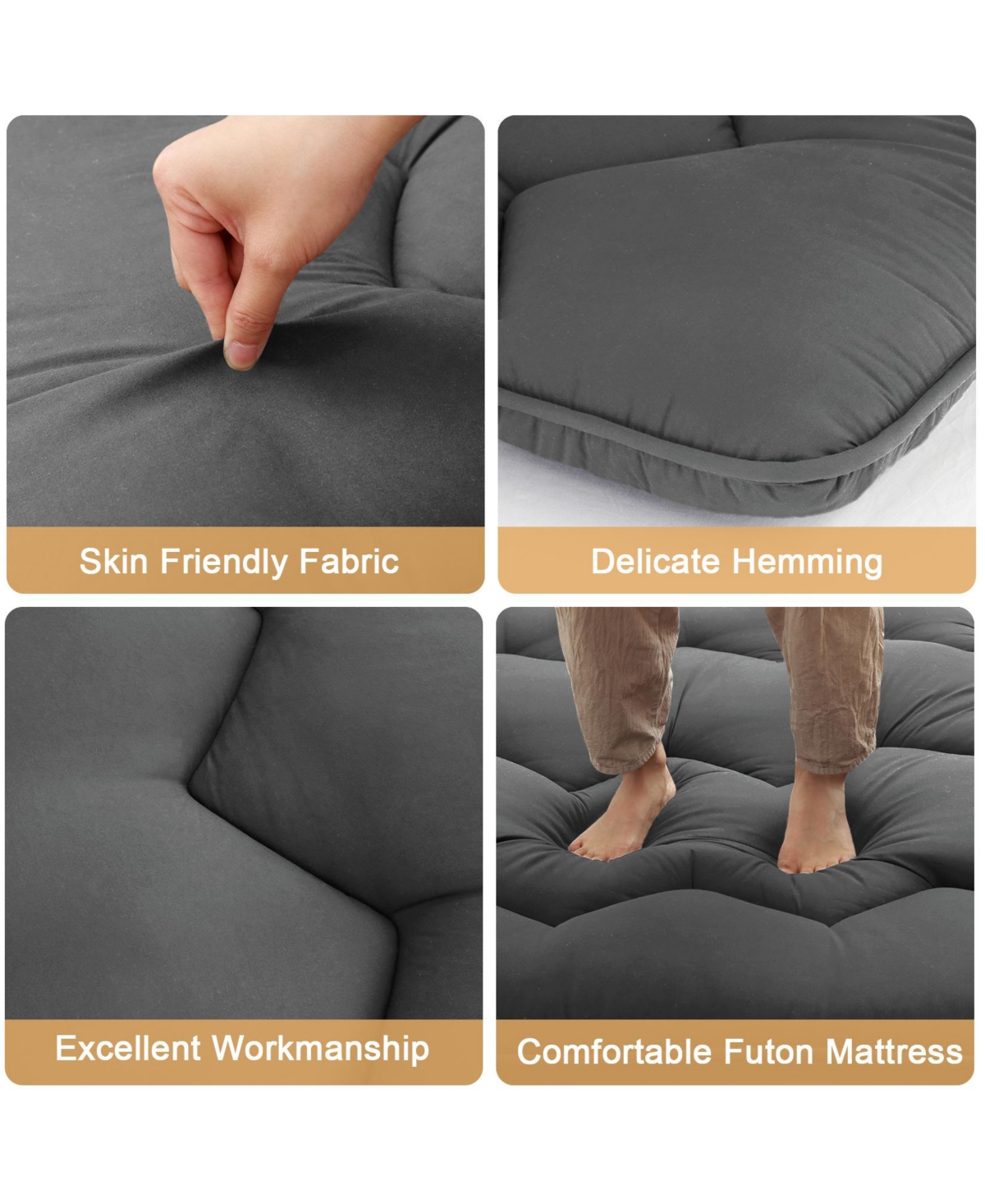 Caromio Futon Mattress Full Size, Floor Pad Portable Dorm Sleeping Pad, 54"x 80"