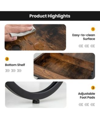 Rolling Buffet Serving Cart with Removable Metal Wire Wine Rack