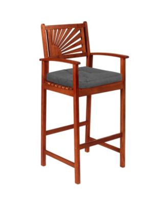 4 Pack 17.5 x 17 Inch U-Shaped Chair Pads with Polyester Cover-Grey