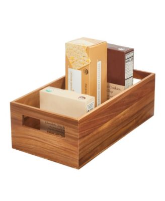 Acacia Wood Pantry Bin with Handles - Natural