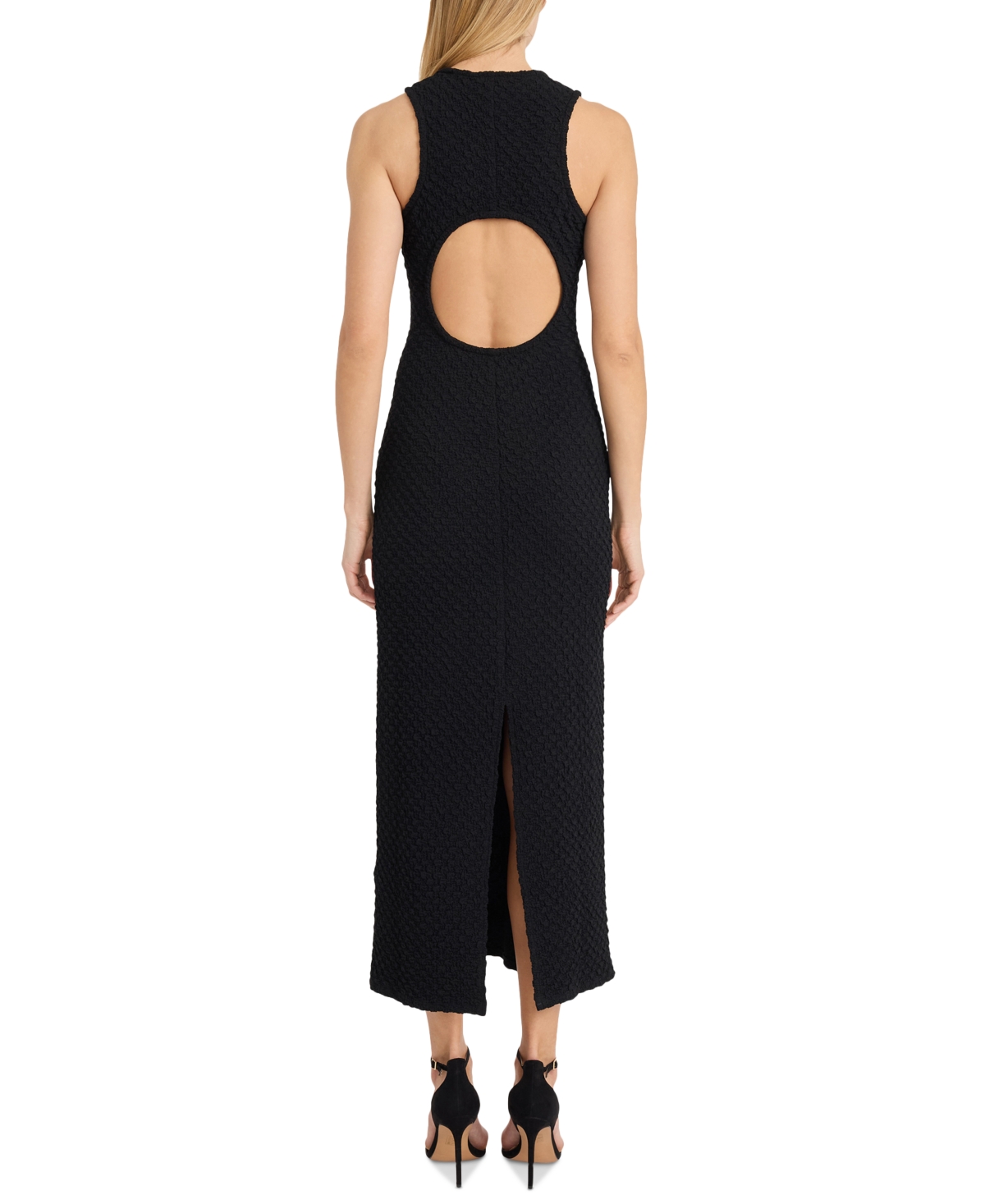 Donna Morgan Women's Textured Open-Back Sleeveless Dress
