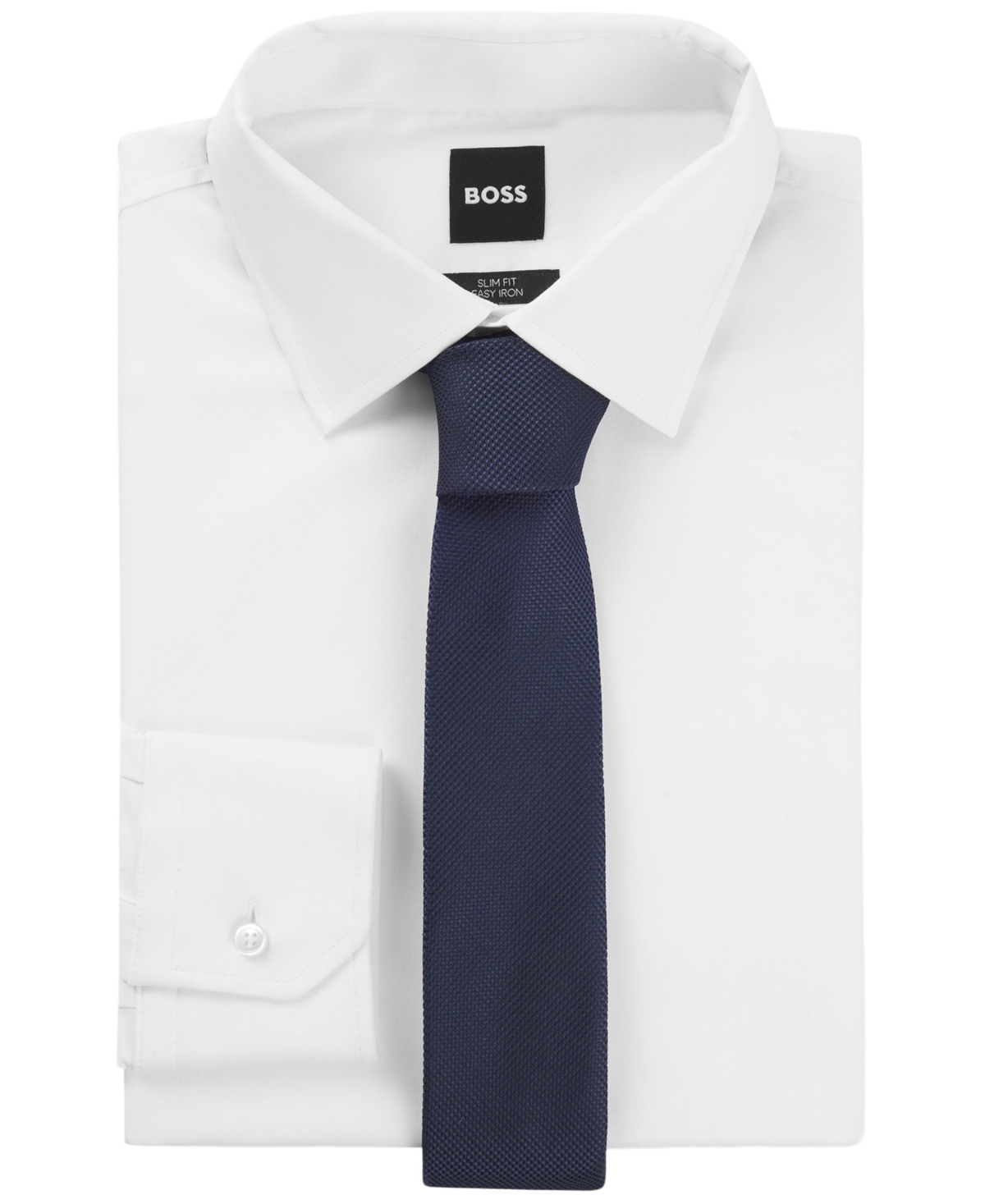Boss by Hugo Boss Men's Micro-Patterned Jacquard Silk-Blend Tie - Dark Blue